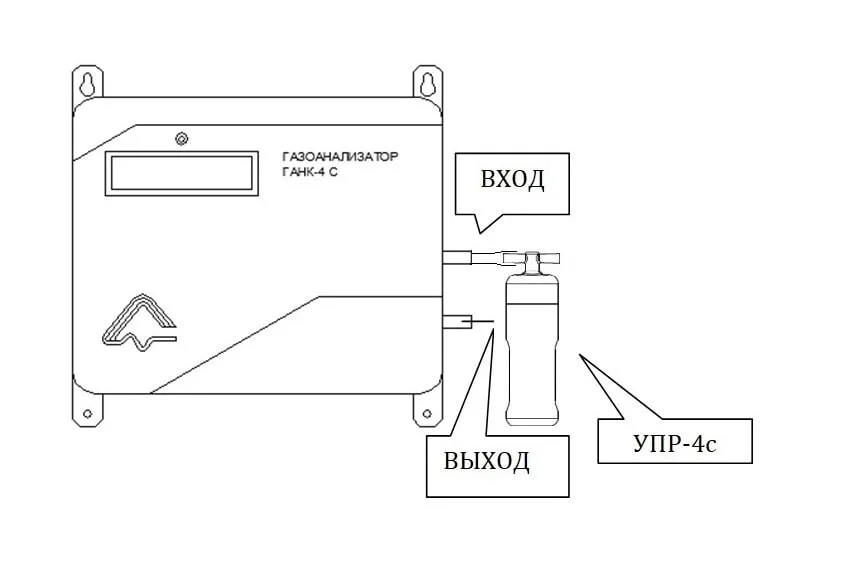 Схема подключения УПР-4с к газоанализатору.