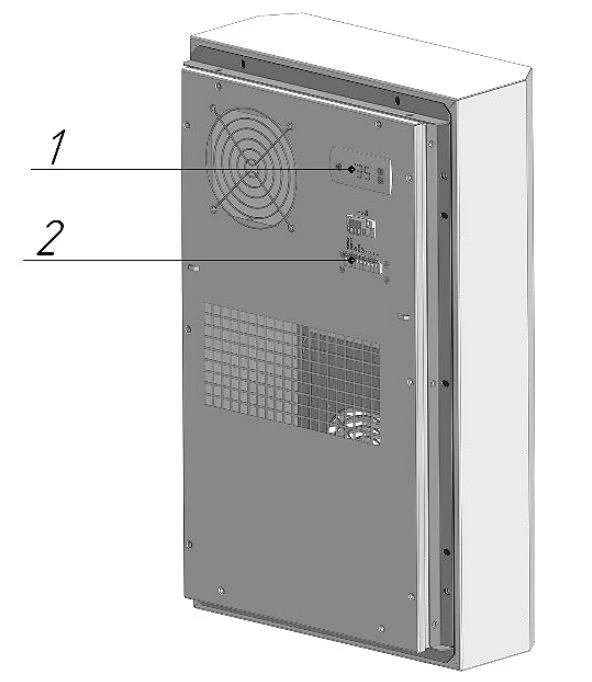 Дверца термошкафа с установленным кондиционером